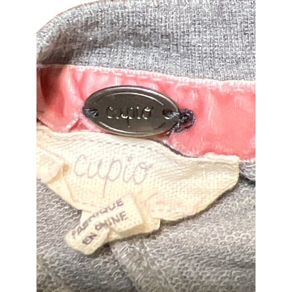 Gray Cupio Ruched Sleeve Pullover Lightweight Sweatshirt Ties on Sleeves Sz M - Picture 4 of 4